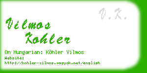 vilmos kohler business card